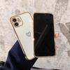 Elektroplaterowany Bumper na Telefon dla Iphone 11 12 13 Pro Max Mini Xr X Xs 7 8 Plus Se Miłość Serce Miękki TPU Odporny na Wstrząsy Tylny Pokrowiec