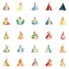 50 High-end Princess Skirt Stickers European Style Retro Banquet Skirt DIY Handbook Mobile Phone Water Cup Waterproof Stickers Paper