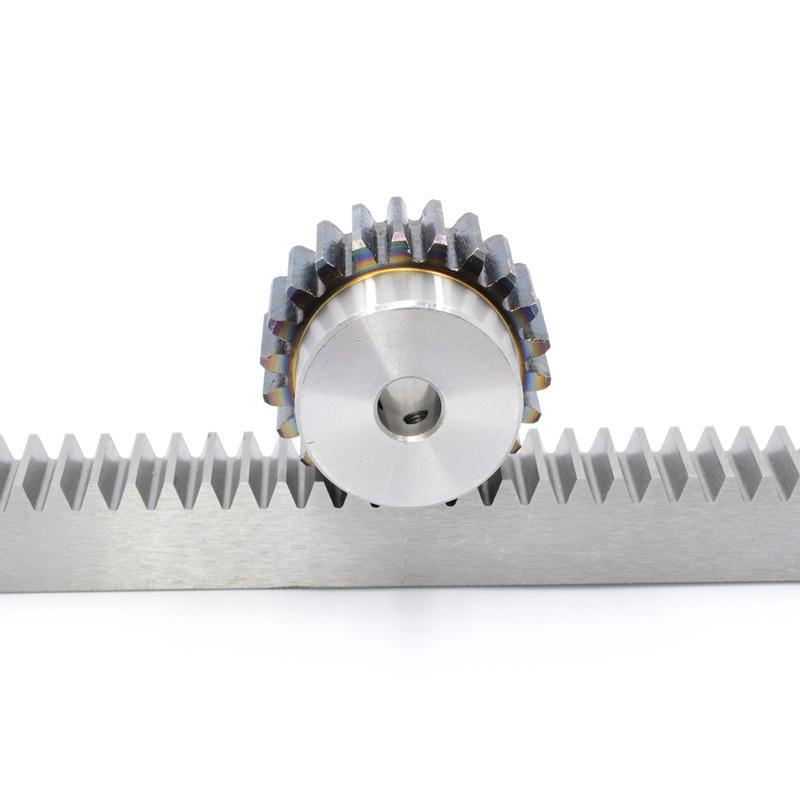 1PCS 1Mod 1 Modulus Metal Gear Set Steel Gear Rack 45 Teeth Adjustable Pinion Bore Hole Options 6-12mm Length 10x10x500mm