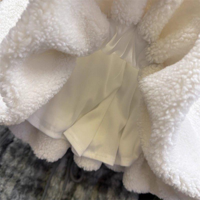 Жіноча пухнаста спідниця А-силуету з високою талією з овечої вовни - Осінь/Зима Французький стиль