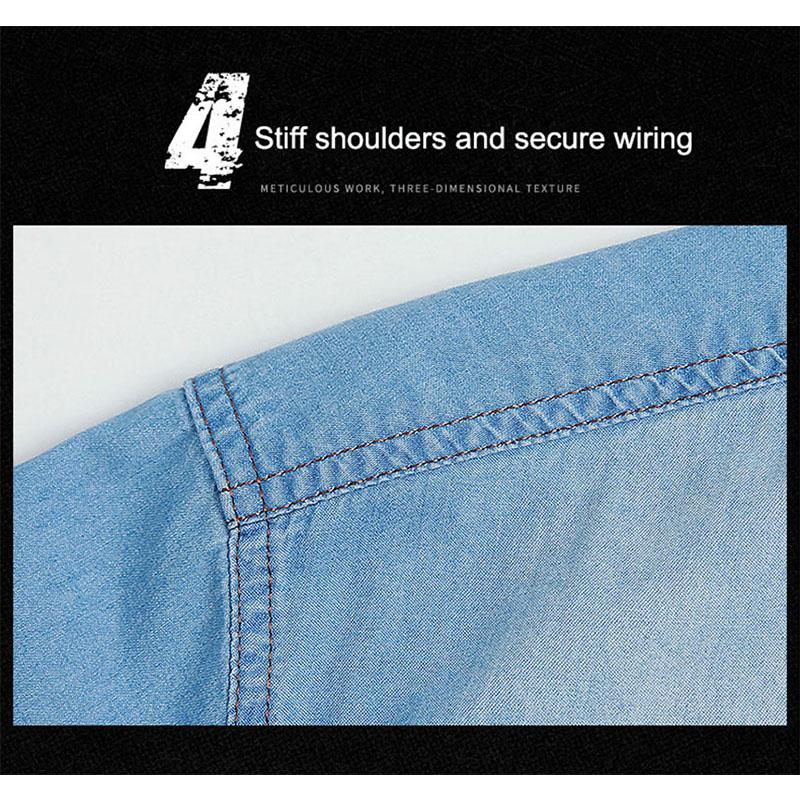 Chemises d'été pour hommes polos chemise à manches courtes grande taille ample demi manches chemise en jean respirant confortable