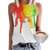 Colorful Geometric Tie Dye 3D Printed Vest for Women's Street Wear