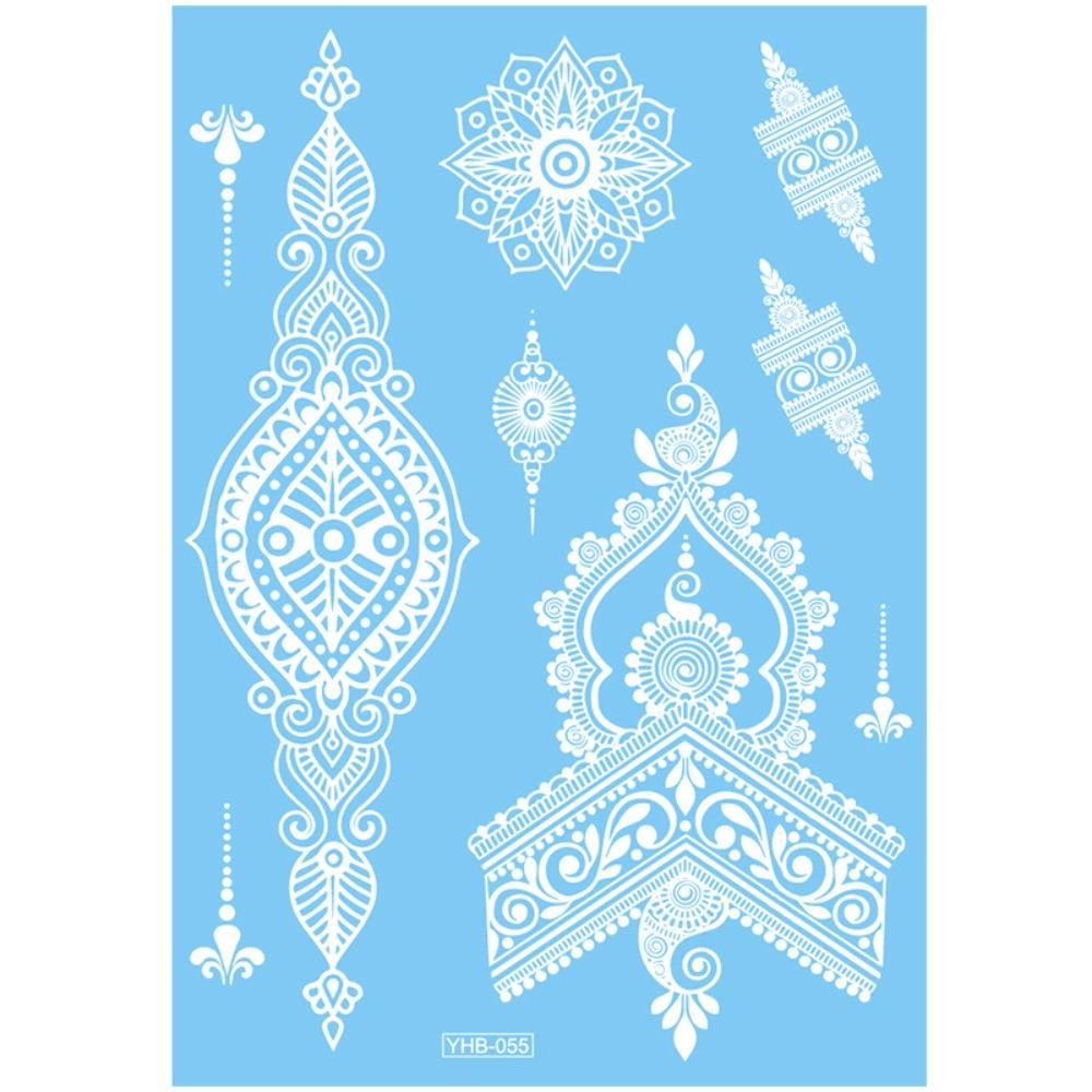Lace Flower White Tattoo Stickers Long-lasting Butterfly Tattoo Stickers Women Men