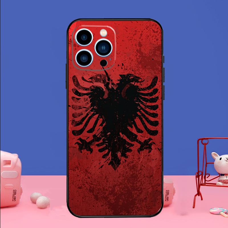 

Albania Flag Eagle Phone Case For iPhone 17 Air 16 15 14 11 12 13 Pro Max 13 mini 15 16 Plus 16e Bumper Cover iPhone 13