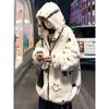 Men Winter Fashion Coat Smiling Face Lamb Fleece Coat  Korean Version Fashion Winter Coat Plush Thickened Coat