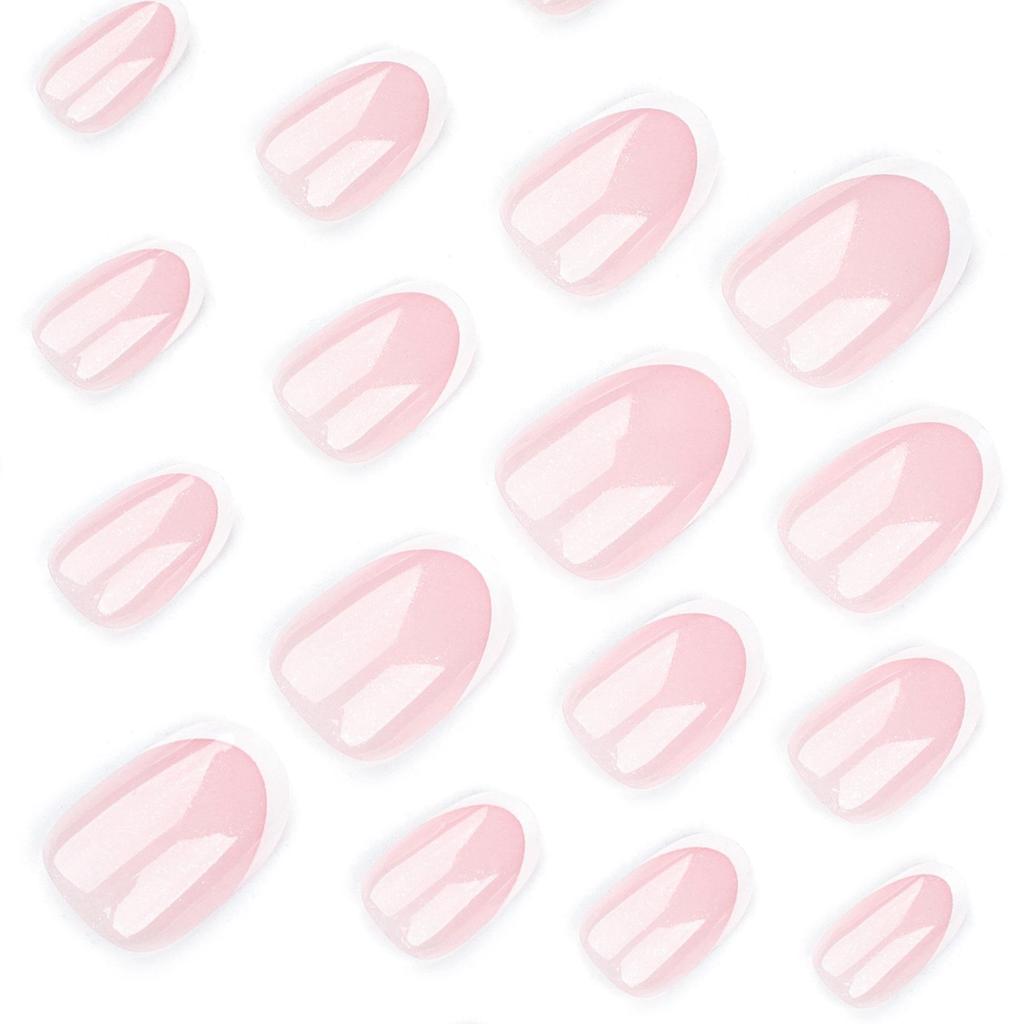 Klassische Nude-Rosa Kurze Runde French Press-On Nägel - Tragbar, Abnehmbar, Fertige Maniküre.