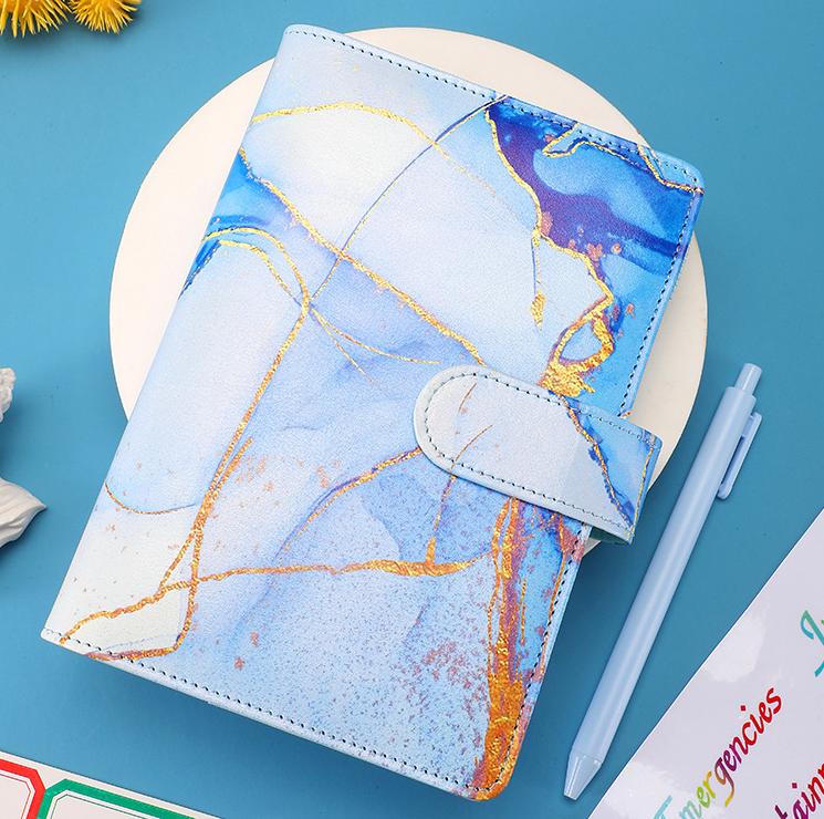 Macaroon Colored Marble Color A6\ PU Leather DIY Binder Notebook Cover Diary Agenda Planner Paper Cover School Stationery