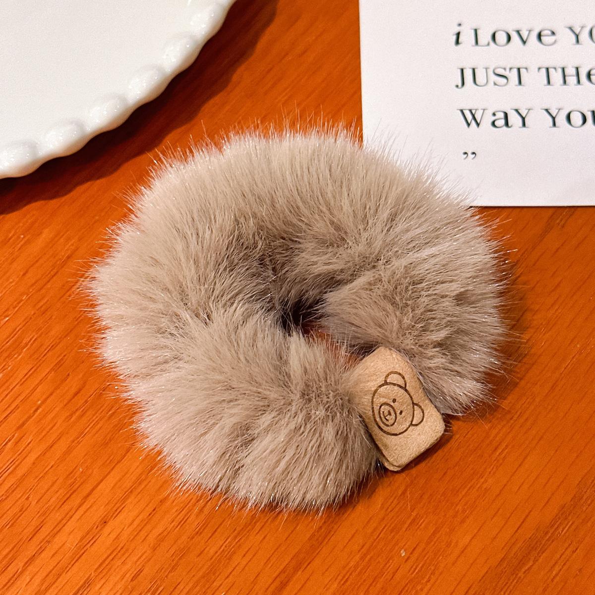 

Новая мягкая плюшевая веревка для волос корейская толстая эластичная повязка для волос в виде медведя плетение аксессуары для волос конский хвост резинки для волос 1PC кофейный