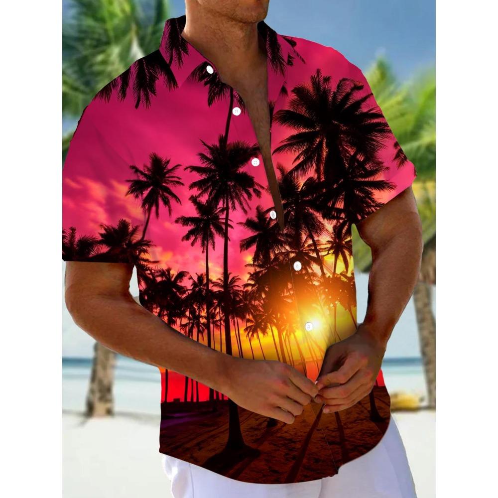 

Летняя гавайская рубашка весна/лето мода мужская рубашка для отдыха на улице прогулки турист пляж принт полностью открытая рубашка с коротким рукавом на пуговицах XL