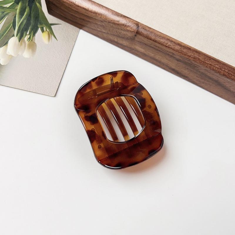 Flat Round Hair ClipsLarge Hairpin At The Back of The Head High-end Semi-tied Shark Clip Hair Accessory