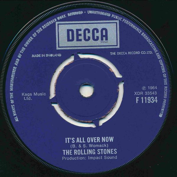 

7inch Record ROLLING STONES - It s All Over Now F11934 Decca 1968 UK Rock Used