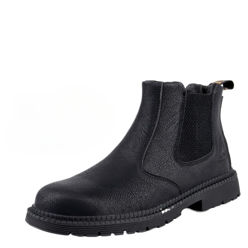 Labor Protection Shoes Embossed Cowhide Breathable Anti-smash and Puncture-proof Labor Protection Shoes Safety Protective Work Shoes
