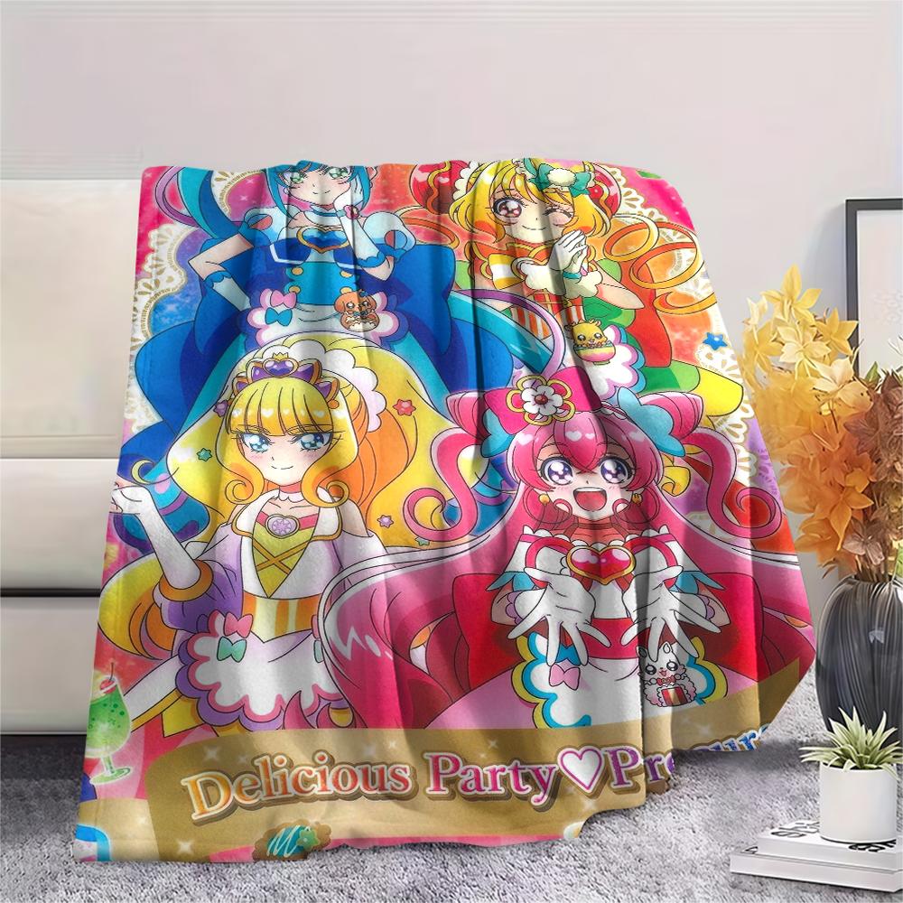 1PC Pretty Cure Print Flannel Blanket, High quality Comfortable for All Seasons, Home Decor, Warmth and Comfort, Perfect for Christmas Gifts