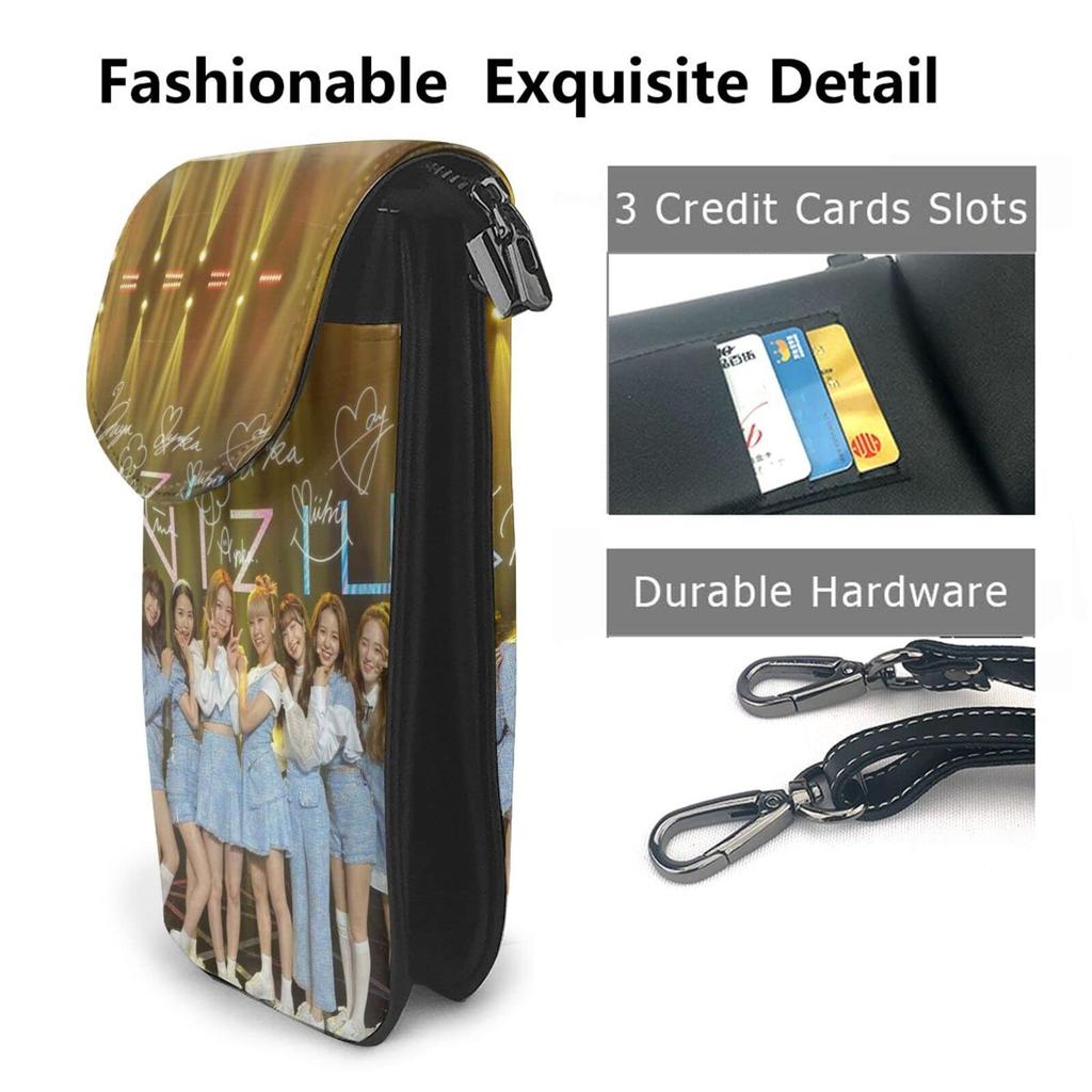 Niziu Niziu Artikel Smartphone-Tasche Echtes Leder Umhängetasche Dünne Mini-Tasche Beliebte Geldbörse Crossbody-Tasche Hoch 19cm Breite Dicke 4cm [JMI]