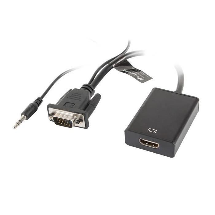 Adaptateur D-Sub (VGA) Mini Jack M - HDMI F 0,20 m noir