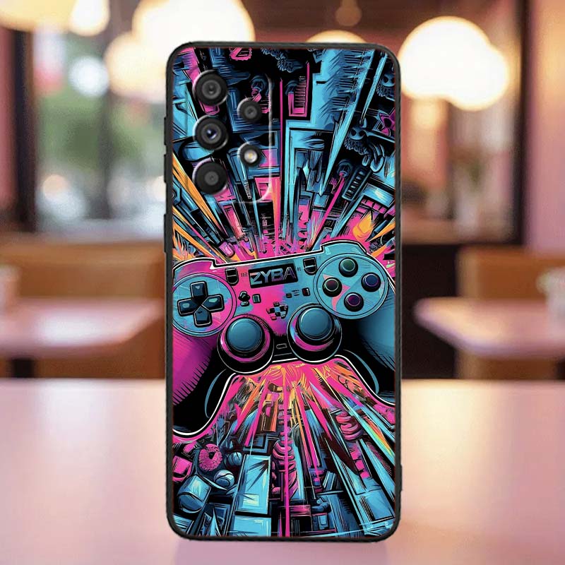 Creative game controller For Samsung A41 A35 A34 A33 A32 A25 A24 A23 A21s A06 A05 A04 A03 Note 10 20 Ultra 5G Black Phone Case