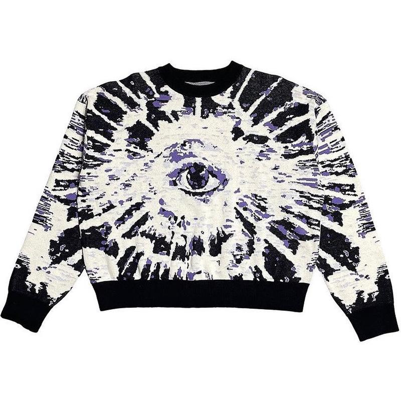 Unisex Hip Hop Streetwear Knitted Sweater Men Gothic Portrait Print Pullover Autumn Harajuku Sweater Women Oversized Sweater