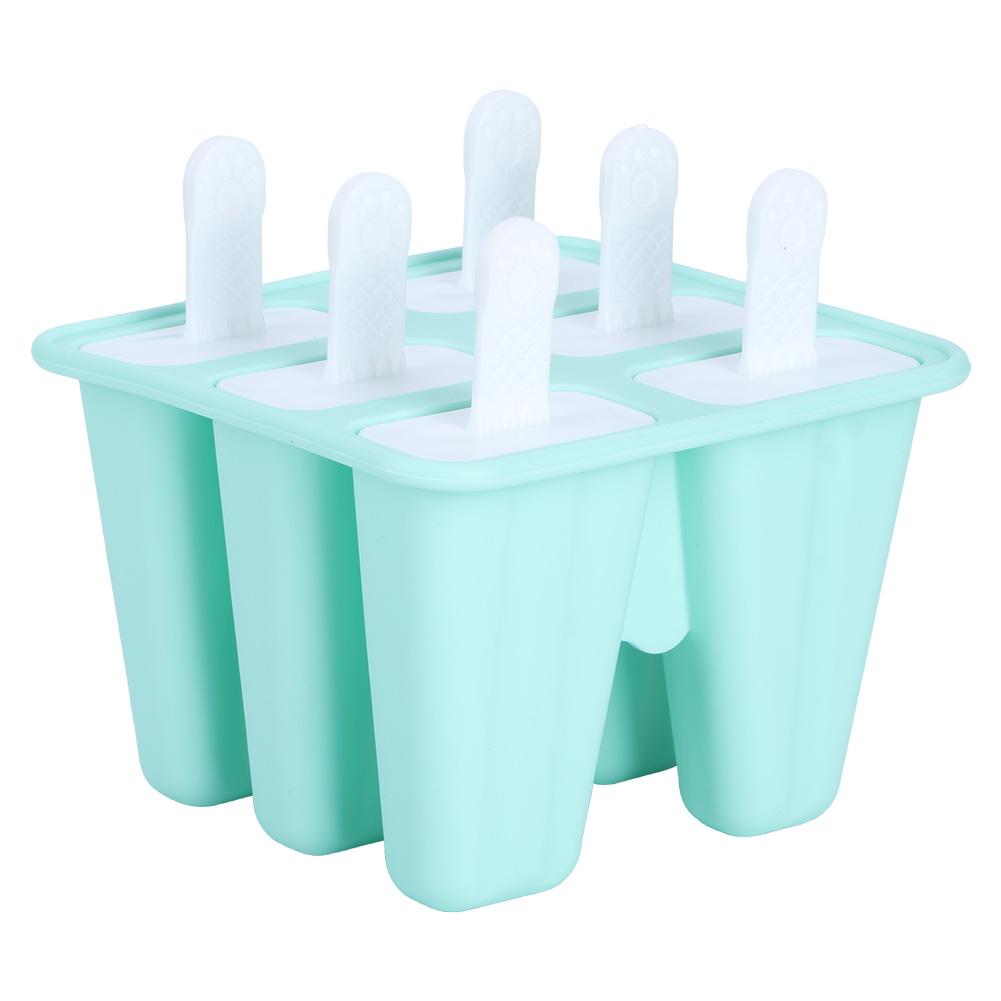 Grønn Iskremform Lagere Silikonform DIY Iskremverktøy for Varm Sommer6 Ruter