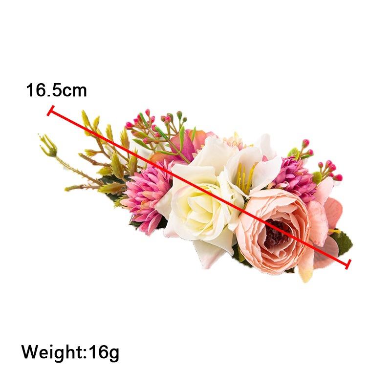 Bohemia Brides Wedding Flower Hair Comb Hairpin Bridesmaid Headdress Hair Combs Hair Accessories For Women Girls Floral Hairpins