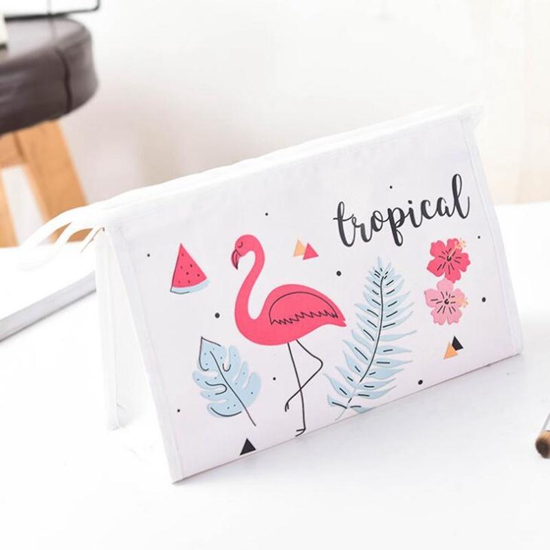 

Casual Animal Flamingo Travel Up Bag Women Cosmetic Bag Zipper Make Up Case Organizer Storage one flamingo