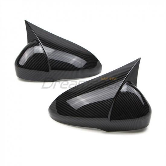 Rear View Side Mirror Cover For Ford Mondeo / Fusion 2013-20 Carbon Fiber Style