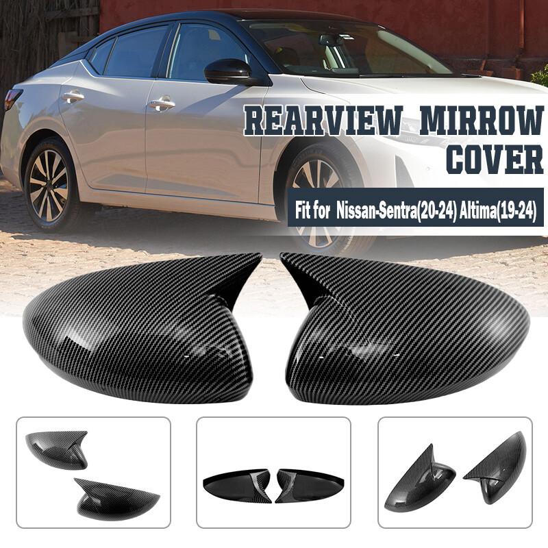 For Nissan Sentra 2020-2024 Carbon Fiber Look Rearview OX Style Mirror Cover Cap