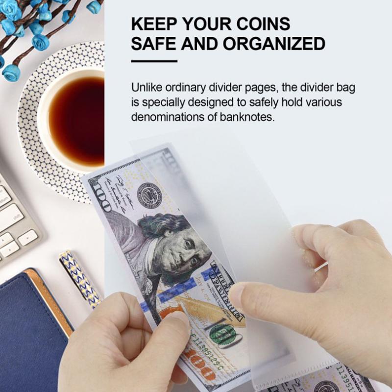 A6 Ringbuch Notizbuch Zubehör Herausnehmbares Notizbuch Buchkern 6-Loch Bargeldbudget PP-Tasche Büro Schreibwaren