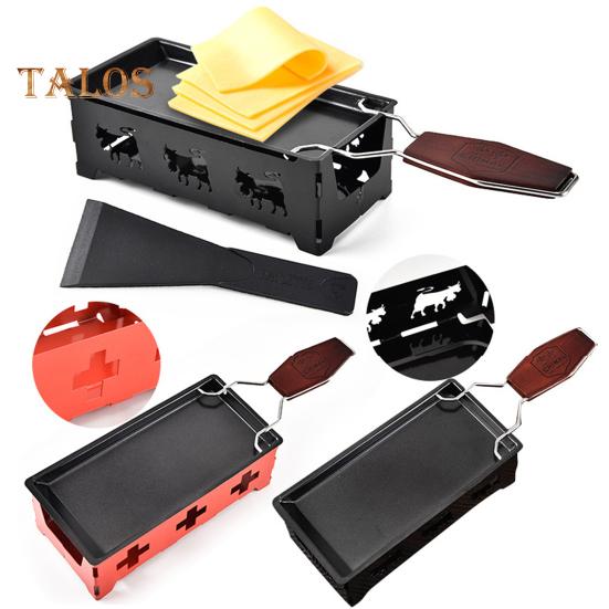 1 Set Cheese Raclette Rotaster Sqaure Rounded Edge Metal Effective Compact Design Cheese Raclette Set Baking Tools