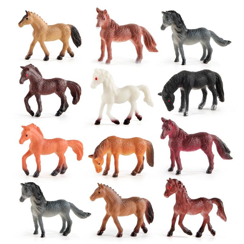 Urzekający Zestaw Miniaturowych Modelów Konia Arabskiego z PVC Z Dwunastoma Unikalnymi Realistycznymi Figurkami Zwierząt