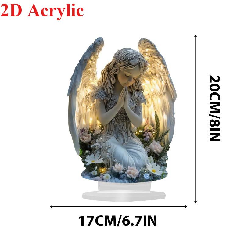 Exquisite Acrylic 2D Angel Home Ornament Office Desktop Living Room Decors Perfect Christmas New Year Gift for Friends