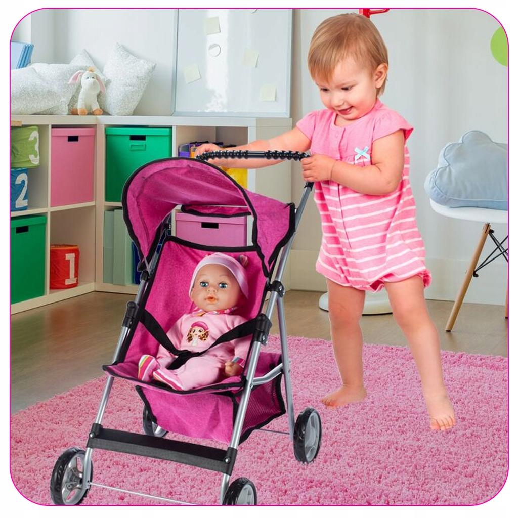 [PACZB] Foldable Princess Doll Stroller PINK X23