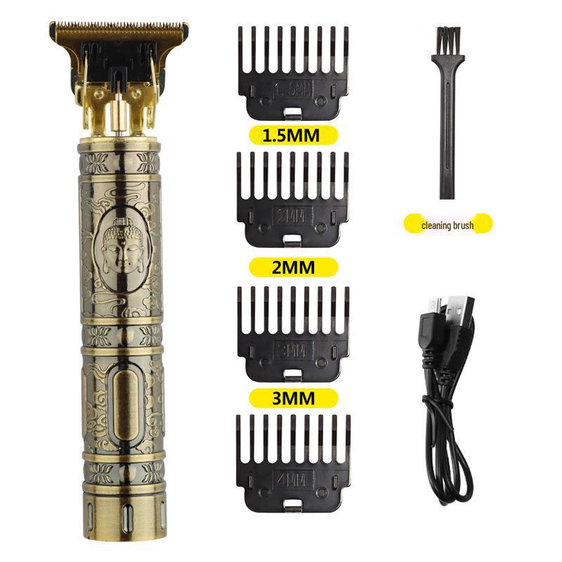 Rechargeable Metal Hair Clipper: Oil Head, Carving, Bald, and Cross-Border Electric Razor.
