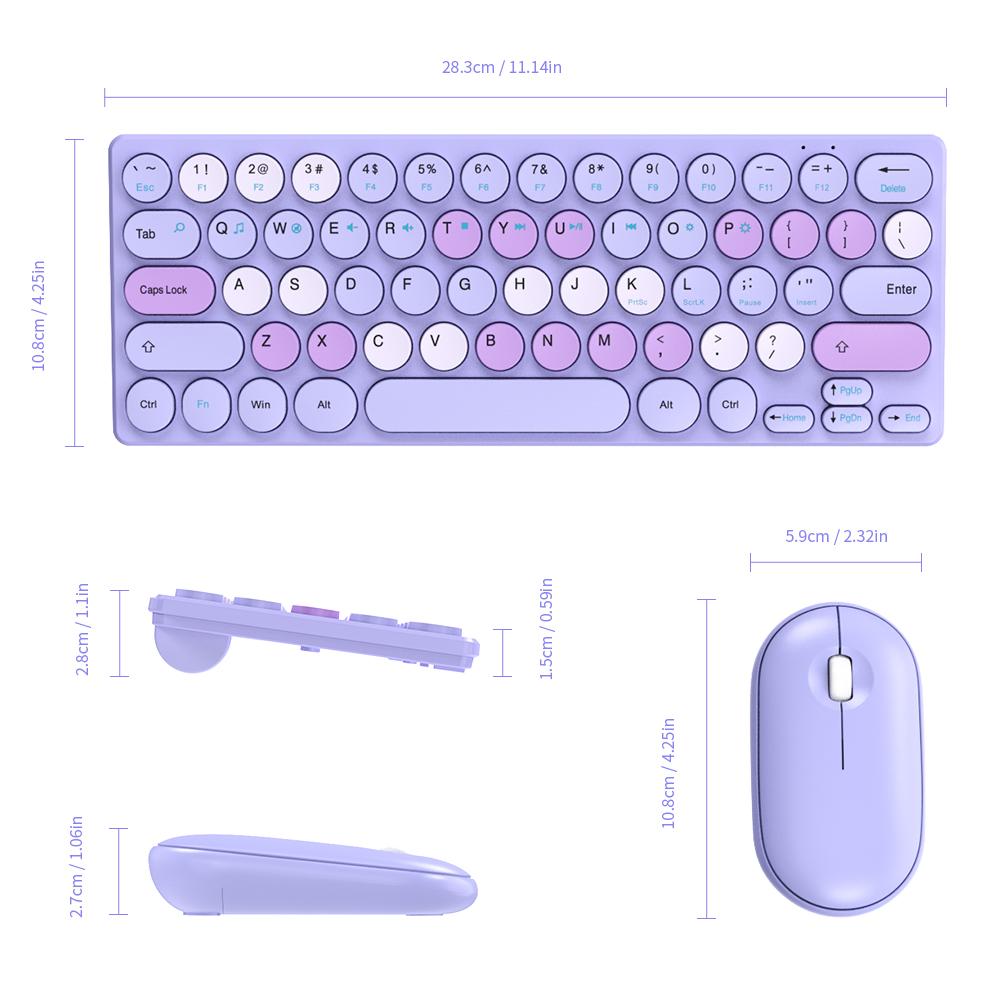 

Новая мини-беспроводная клавиатура и мышь 2.4G Клавиатуры Цветная Модная 64 клавиши Пишущая машинка Для Windows 7/8/10 Ноутбук Настольный компьютер