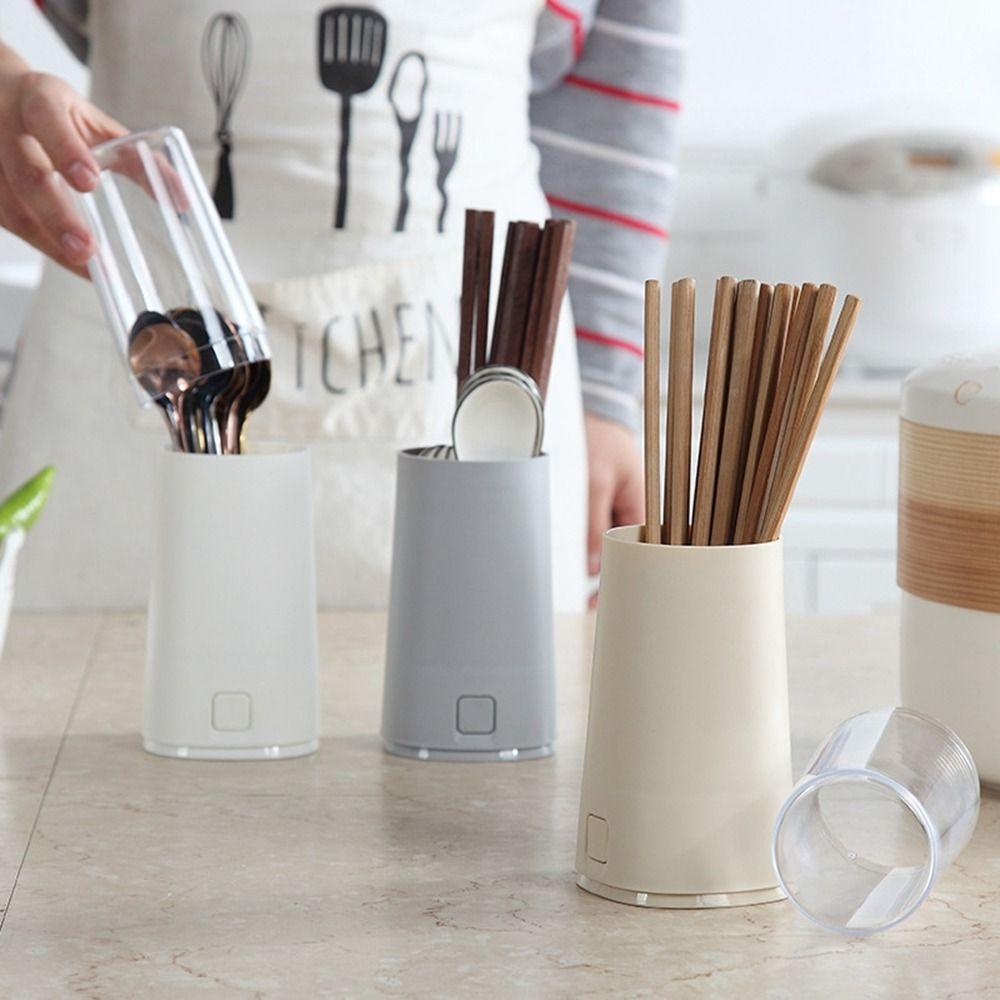 With Lid Cutlery Holder Dustproof Cutlery Storage Box Chopsticks Storage Rack Chopstick Cage Spoon