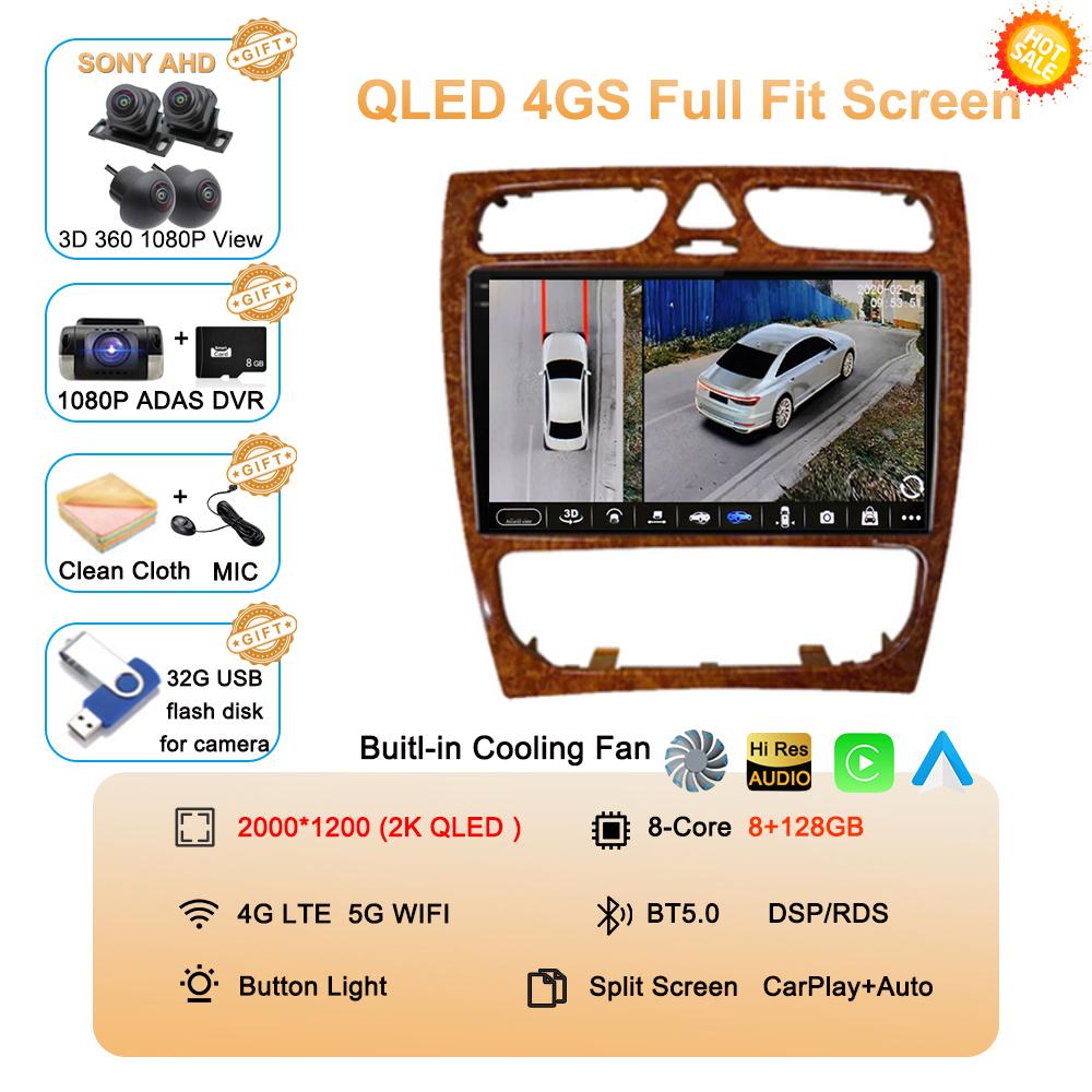 Android 14 Radio Stereo Car Multimedia Player For Mercedes Benz W203 Vito W639 Vaneo CLK W209 W210 CarPlay Navigation GPS 4G BT