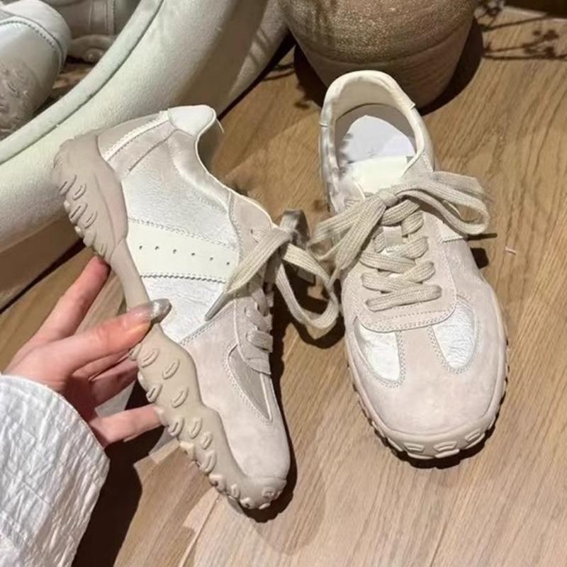 Leather Version~ Small Inner Height Increase Women's Versatile Lace-up Leisure Sports Platform Dad Shoes