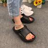 Fashion Shoes White On Beach Women's Slippers and Ladies Sandals Height Open Toe Slides Elegant Fashionable Slip-resistant Waterproof 39