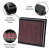 Genuine Replacement Air Filter for Honda Civic K&N 33-5070 Type-R [Used]