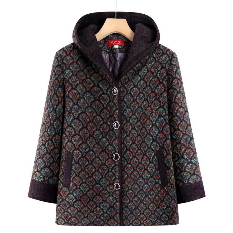 Women's winter warm clothes new woolen coat thickened cotton top hooded