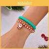 Ensemble de Bracelets de Noël en Argile Résine avec Pendentifs Flocon de Neige Arbre et Père Noël pour Femmes Cadeau