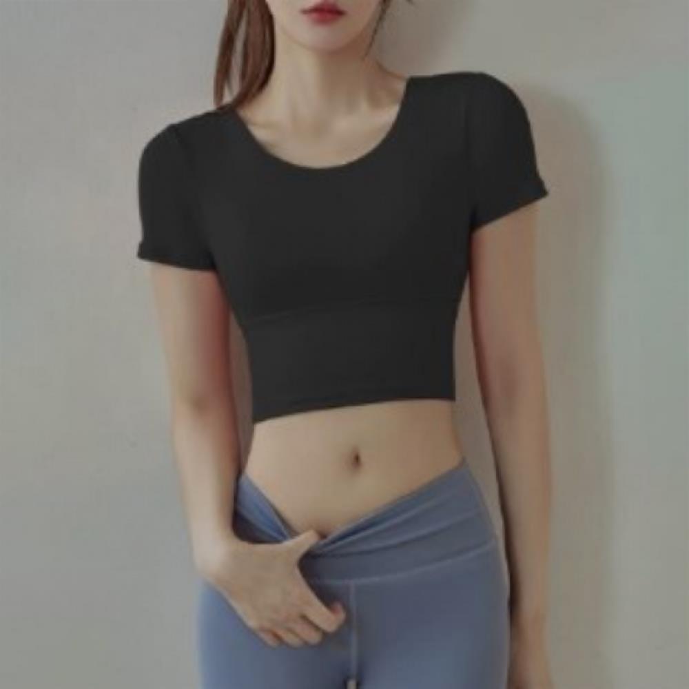 New ArrivalS Open Run Women S STreTch Crop ShorT Sleeve Round Neck Training T Sh