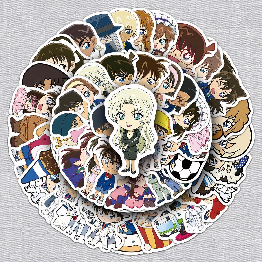 50pcs Detective Conan Stickers Cute Cartoon Graffiti for Scrapbooking Phone Back Water Cup Decoration