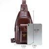 New Men's bag luxury large capacity chest bag for mobile phones and iPads, leather brand shoulder bag for travel
