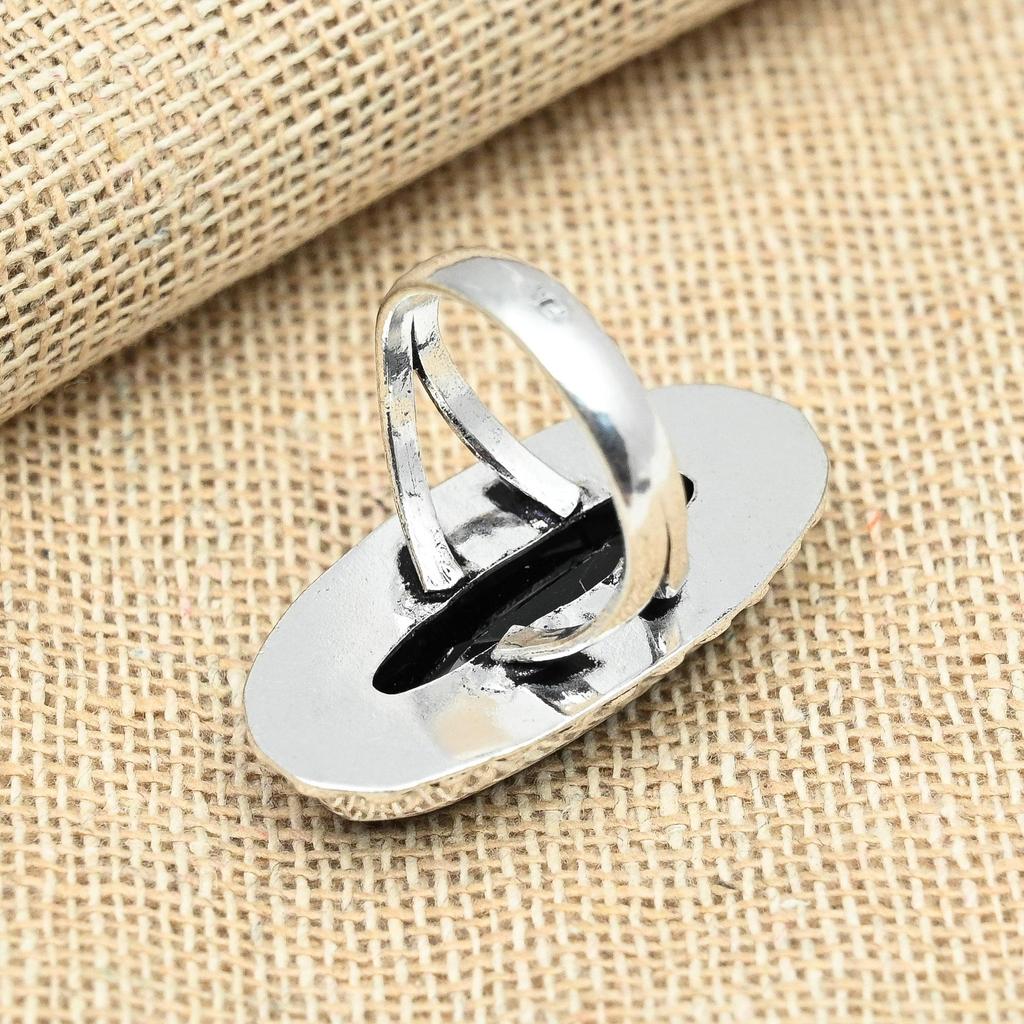 Pretty Black Spinel Gemstone Handmade 925 Sterling Silver Jewelry Ring Christmas Gift