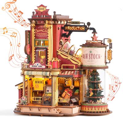 ROKR 3D Wooden Puzzle with Light Effects and Christmas Tree Entryway DIY Craft Music Time Educational Toy for Official Gift for Middle Schoolers and