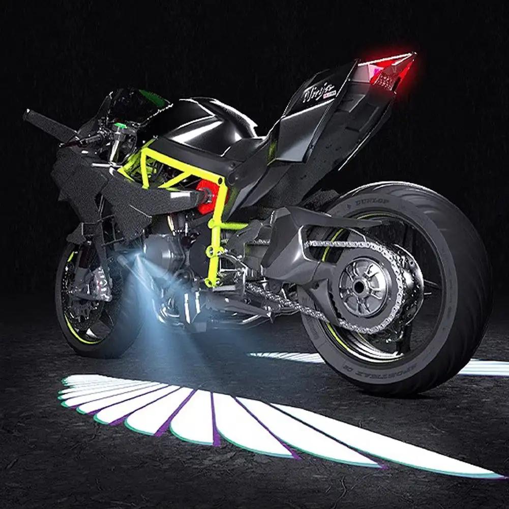 2PCS LED Welcome Light For Motorcycle Angel Wings Projection Lights Motorcycle Modified Decorative Light Wing Laser Lights
