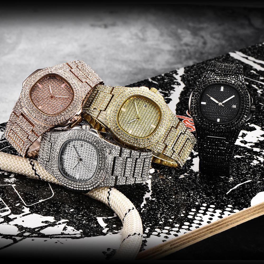 Men's Starry Sky Diamond Quartz Watch - Hip Hop Fashion Style