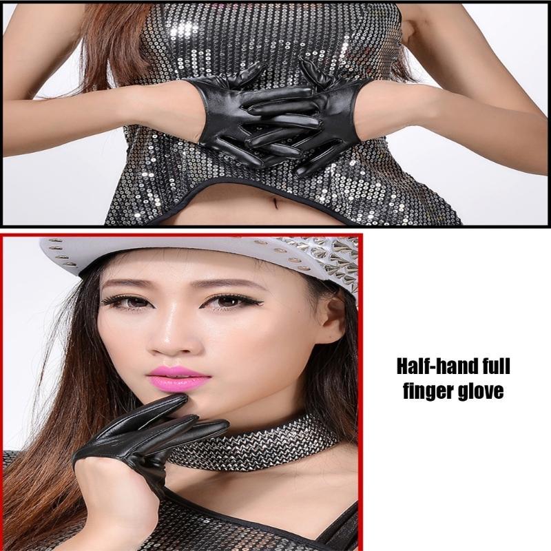 Elegante rückenfreie Halbfinger-Handschuhe aus Kunstleder für Damen Atmungsaktiv Leichtgewicht Für Abendveranstaltung und Tanz