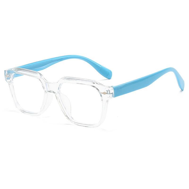 New anti-blue children's glasses fashion trend boys and girls silicone mirror legs square eye protection flat mirror