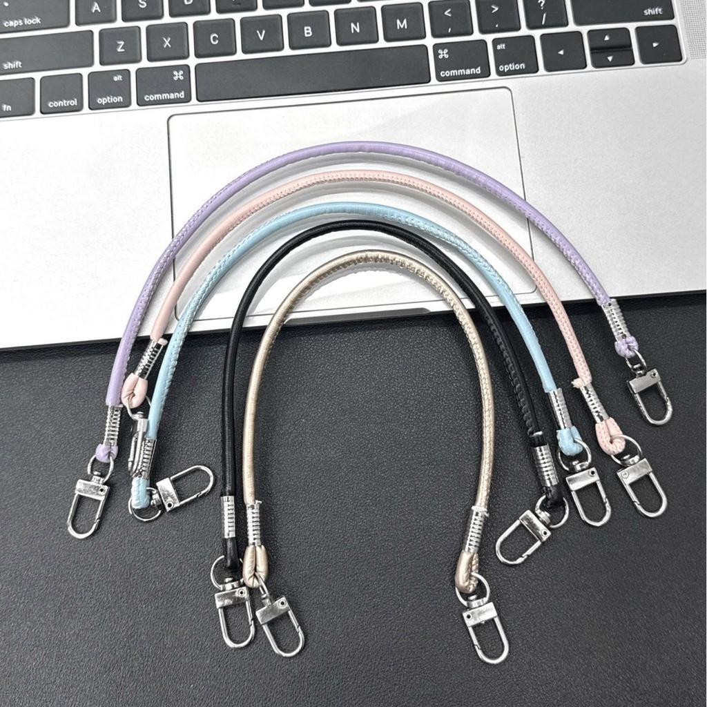 Wrist Rope Short Buckle Leather Rope PU Short Rope Earphone Sleeve Rope Wrist Rope DIY Color Mobile Phone Case with Universal